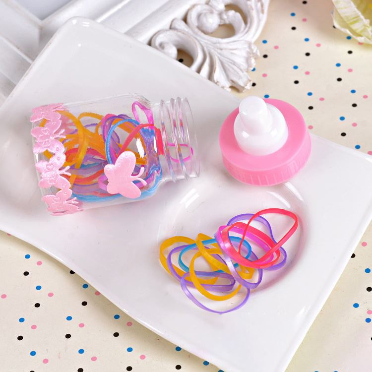 30 Snagfree Hair elastics 2mm - Mix colours in Baby Bottle - Hair Accessories | Fashiongirl