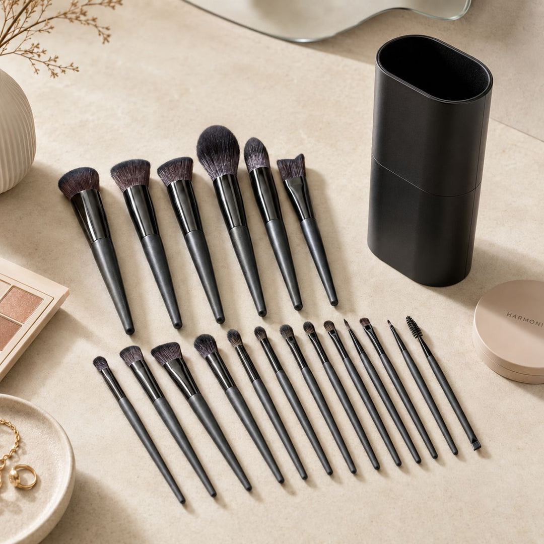 Technique PRO Raven Make-up Pinsel Set - 18 Professionelle Pinsel