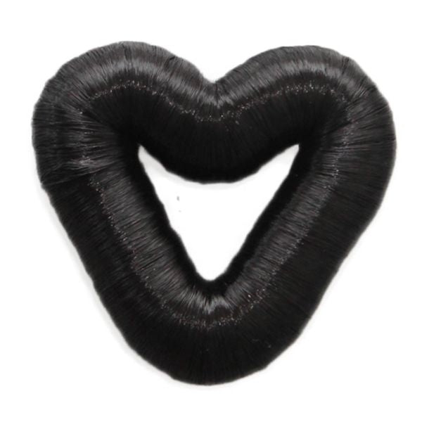 8 cm heart hair donut with artificial hair in various colours - Hair Accessories | Fashiongirl