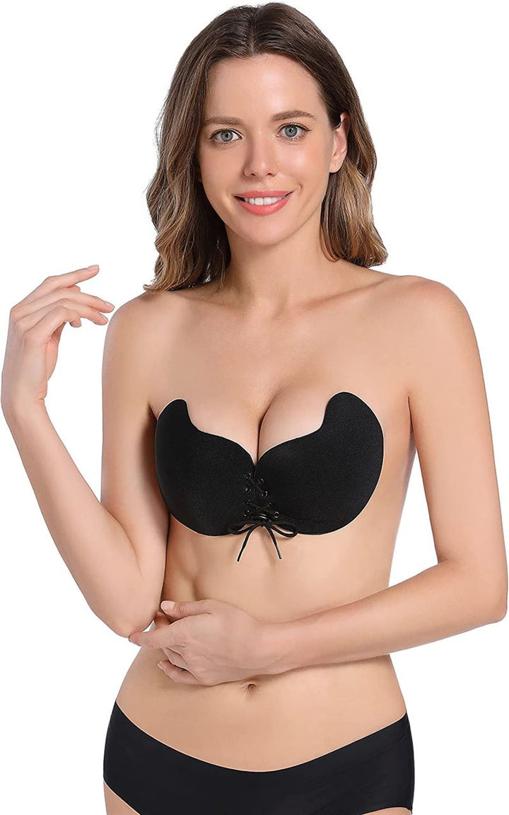 Ava Lift Up Strapless Selbstanpassender BH mit Spitzenverzierung – Schwarz – Shapewear | Fashiongirl