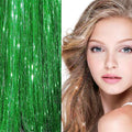 Bling Extensions - 100 glitter hair strands 80 cm, green - | Fashiongirl