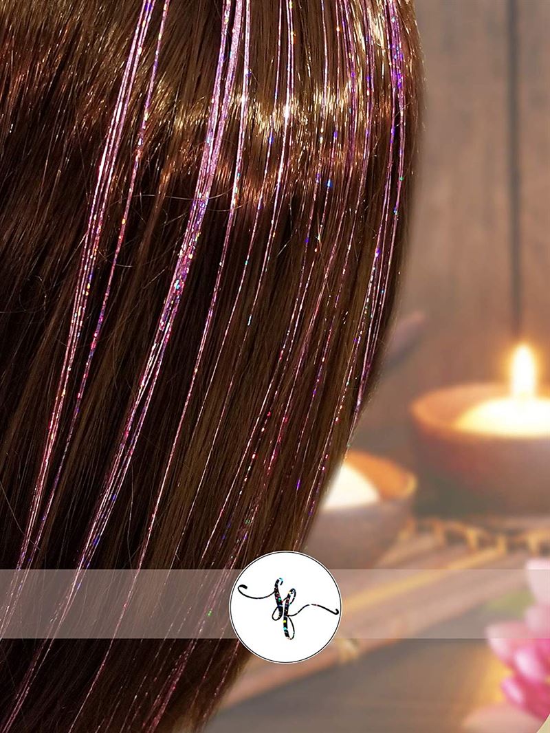 Bling Extensions – 100 glitzernde Haarsträhnen, 80 cm, lila – | Fashiongirl