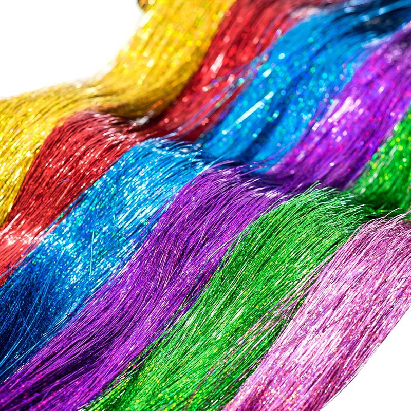 Bling Glitter Extensions 100 pcs glitter hair extensions 80 cm - Red - | Fashiongirl