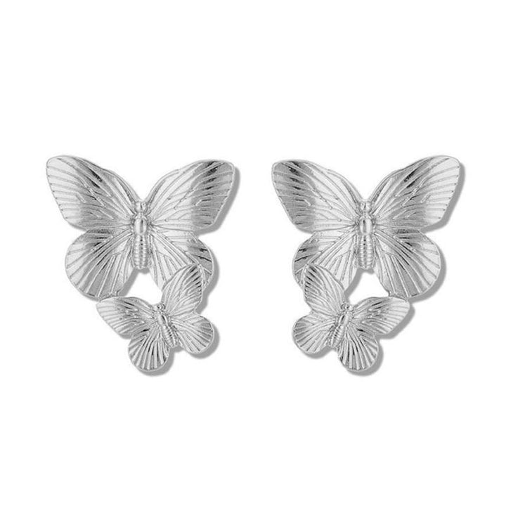 Chris Rubin - Butterflies Butterfly Earrings - Silver - | Fashiongirl