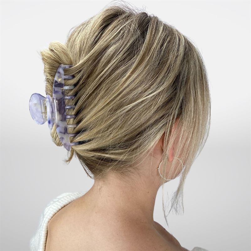 Chris Rubin Daze Hair Claw - Periwinkle Marble - Hair Accessories | Fashiongirl