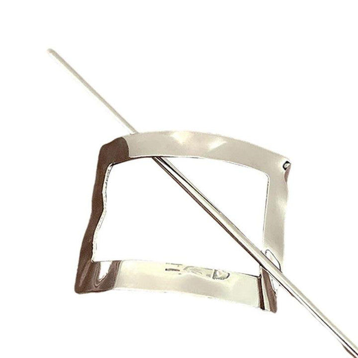 Chris Rubin Nova Rectangle Sliding Hair Claw - Silver - Hair Accessories | Fashiongirl