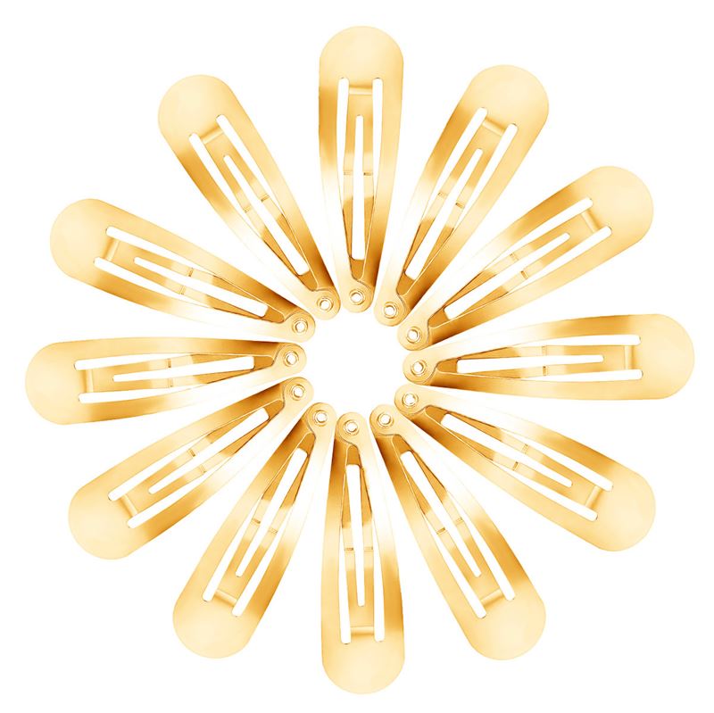 Klickverschluss-Haarspangen in Gold, klassisches Design – 12 Stück – | Fashiongirl