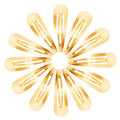 Click clasps hair clips in gold, classic design - 12 pcs - | Fashiongirl