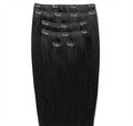 Clip on hair extensions #1 Black - 7 sets - 50 cm | Gold24 - | Fashiongirl