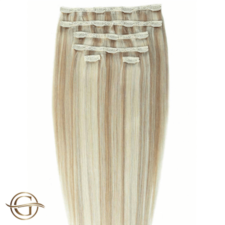 Clip on hair extensions #27/613 Blonde mix - 7 sets - 60 cm | Gold24 - | Fashiongirl