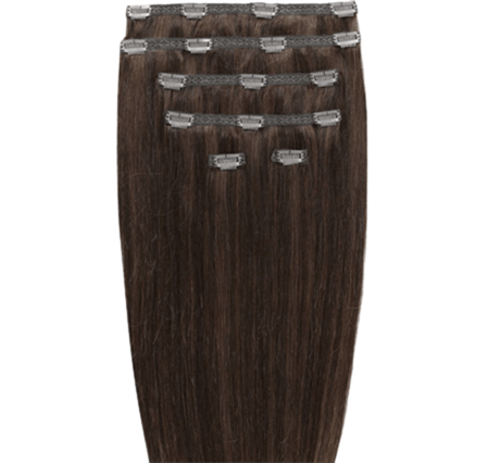 Clip on hair extensions #4 Brown - 7 sets - 50 cm | Gold24 - | Fashiongirl