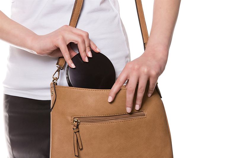 Compact double travel mirror with LED (10x magnification) - Black - | Fashiongirl