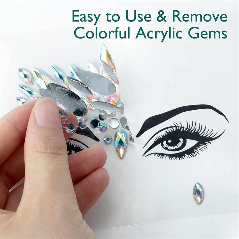 Face Jewels - Face jewellery with rhinestones/diamonds (YT - 13) - | Fashiongirl