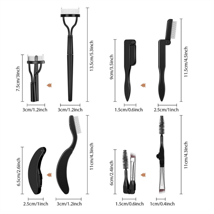 Foldable Eyelash and Eyebrow Kit - 4 pcs. - 