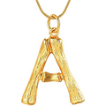 Gold Bamboo Alphabet / Letter Necklace – A – | Fashiongirl