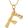 Gold Bamboo Alphabet / Letter Necklace – F – | Fashiongirl