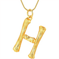 Gold Bamboo Alphabet / Letter Necklace – H – | Fashiongirl
