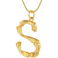 Gold Bamboo Alphabet / Letter Necklace – S – | Fashiongirl