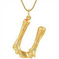 Gold Bamboo Alphabet / Letter Necklace – U – | Fashiongirl