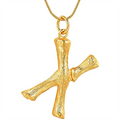Gold Bamboo Alphabet / Letter Necklace – X – | Fashiongirl