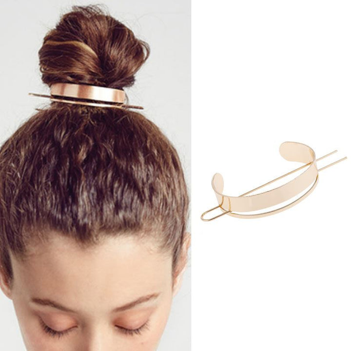 Hair Cuff Ring and Hairpin - Gold - Hair Accessories | Fashiongirl