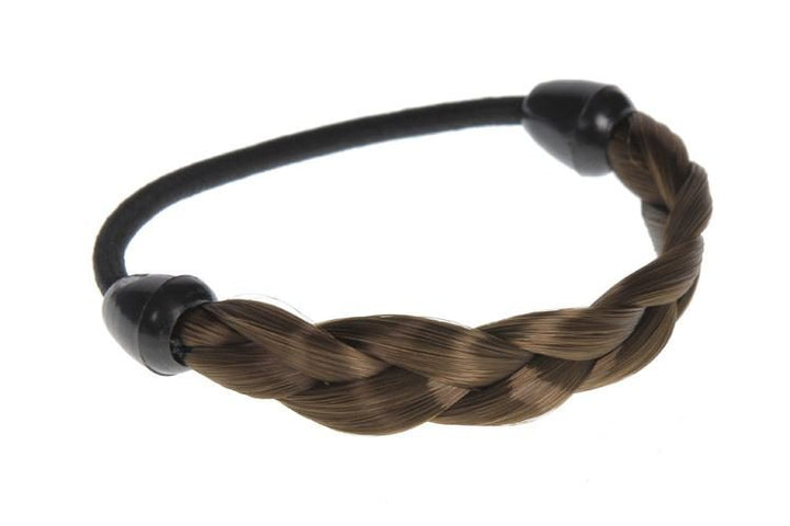 Hair elastic with braided synthetic hair in multiple colours - | Fashiongirl