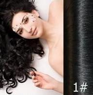 Hair Weft Weft hair extensions 50 cm black 1# - | Fashiongirl