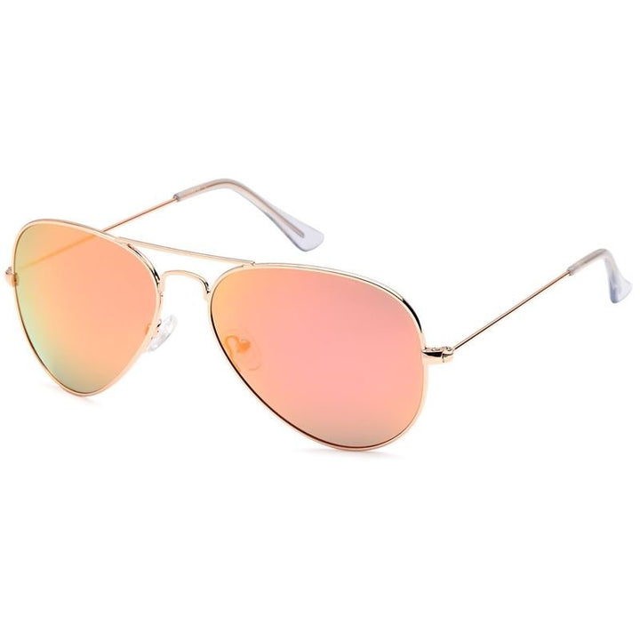 Lux Aviator Pilot Sunglasses - Pink with gold frame - | Fashiongirl