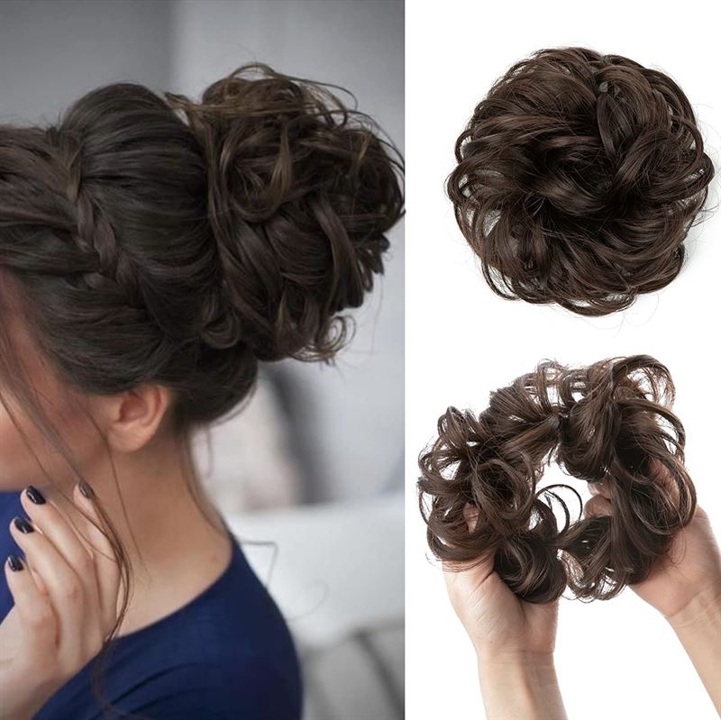 Messy Curly Hair for bun #6 - Dark Brown - Hair Accessories | Fashiongirl