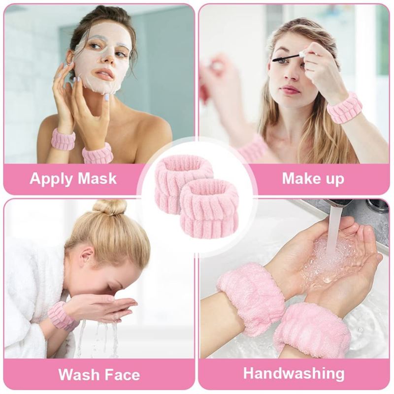 Mikrofaser-Handgelenkband zum Waschen – Rosa, 2 Stück – | Fashiongirl