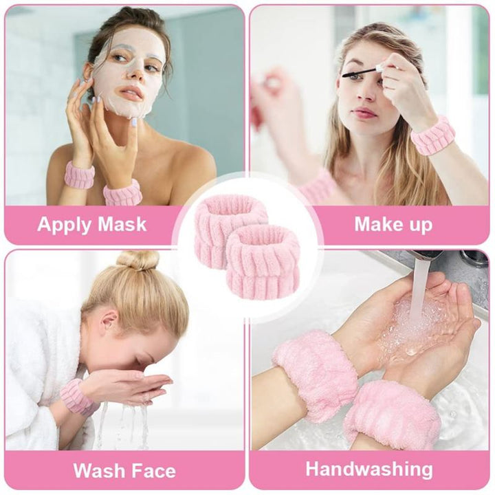 Mikrofaser-Handgelenkband zum Waschen – Rosa, 2 Stück – | Fashiongirl
