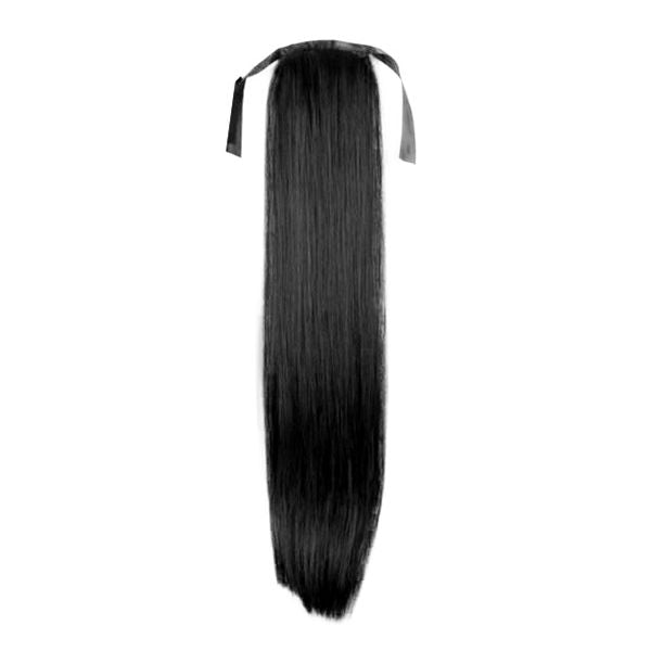 Pony tail Fibre extensions straight black 1# - | Fashiongirl