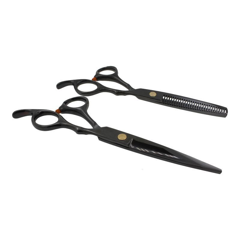Pro Hairdressing scissors set with comb, black - Hair Styling tool | Fashiongirl