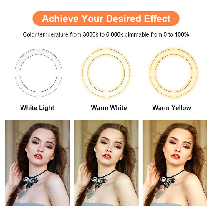Ring Light Model 3120 m. Stativ max. 136 cm & Bluetooth Fjernbetjening - | Fashiongirl
