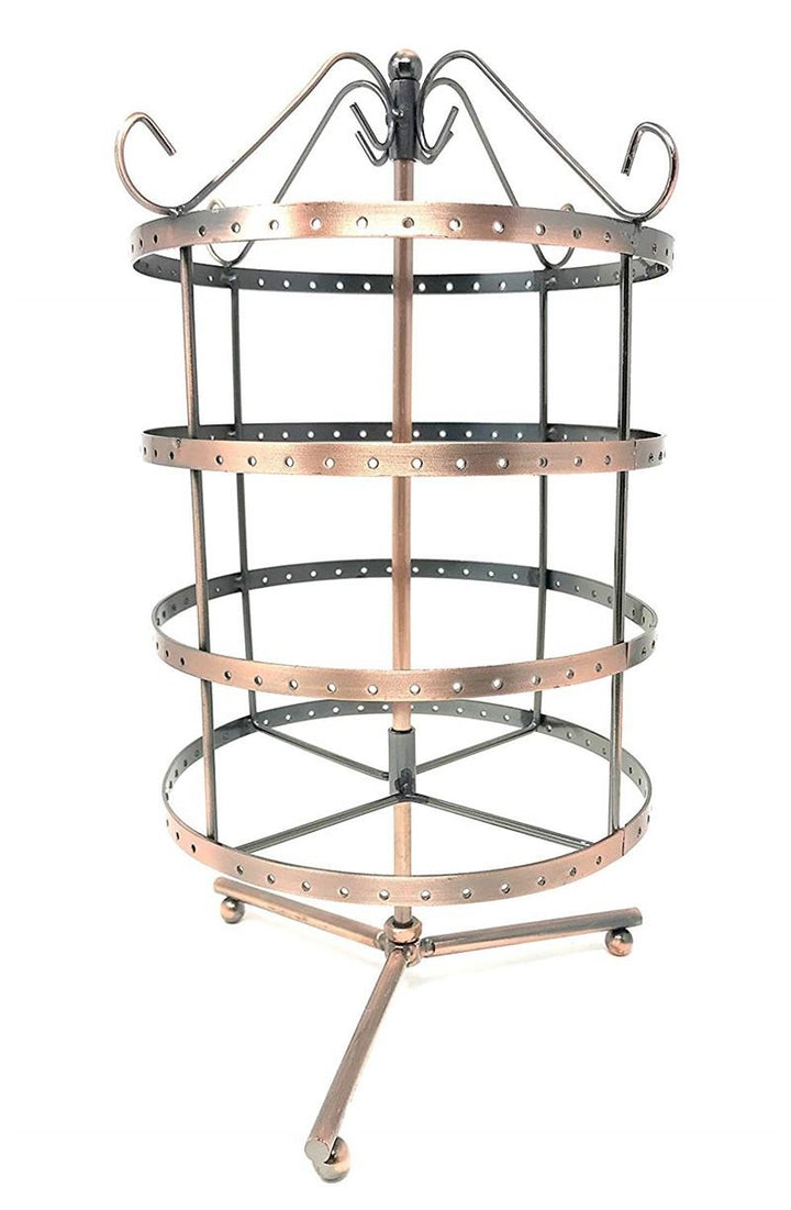Rotating Jewellery stand for earrings with 4 tiers, bronze - | Fashiongirl