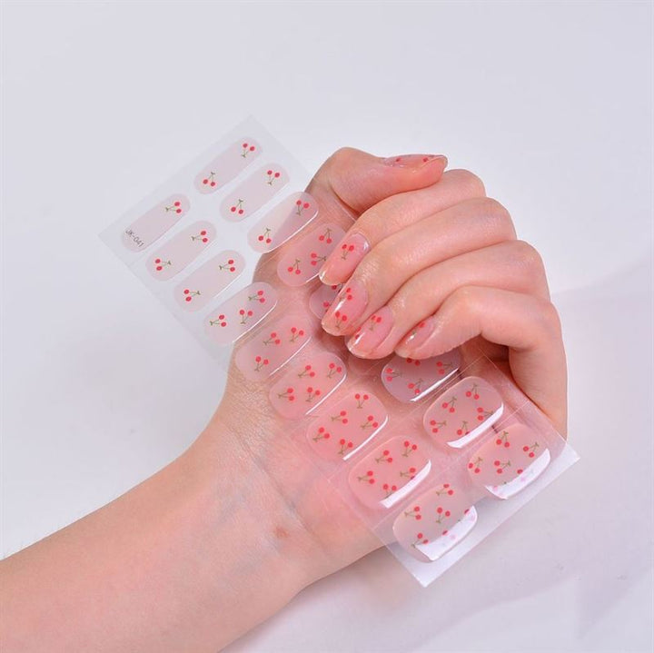 Semi Cured Gel Nail Stickers / Self - adhesive nail polish - Cherry (JK - 041) - | Fashiongirl