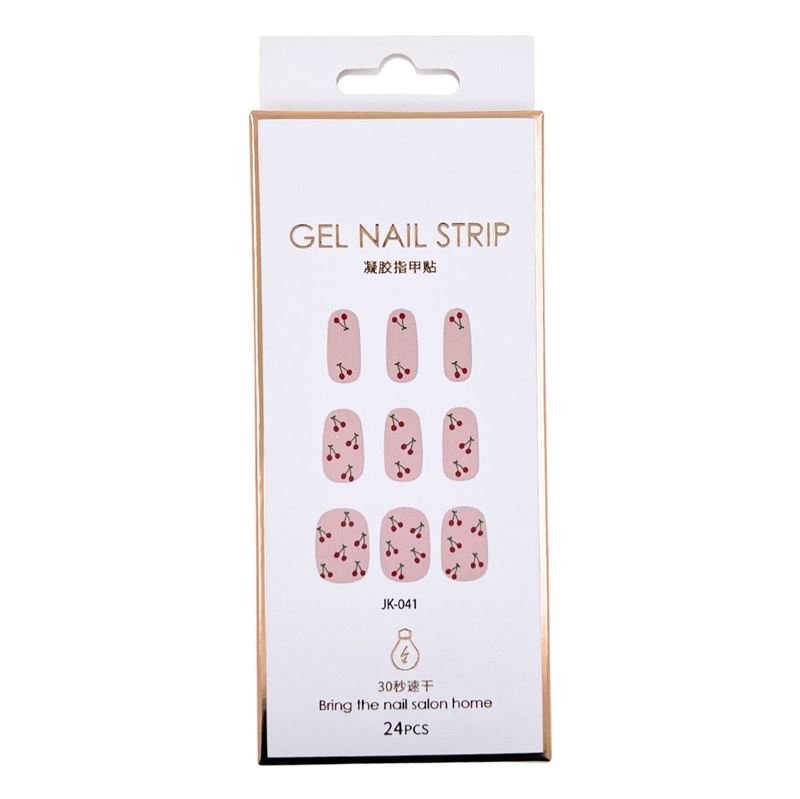 Semi Cured Gel Nail Stickers / Self - adhesive nail polish - Cherry (JK - 041) - | Fashiongirl