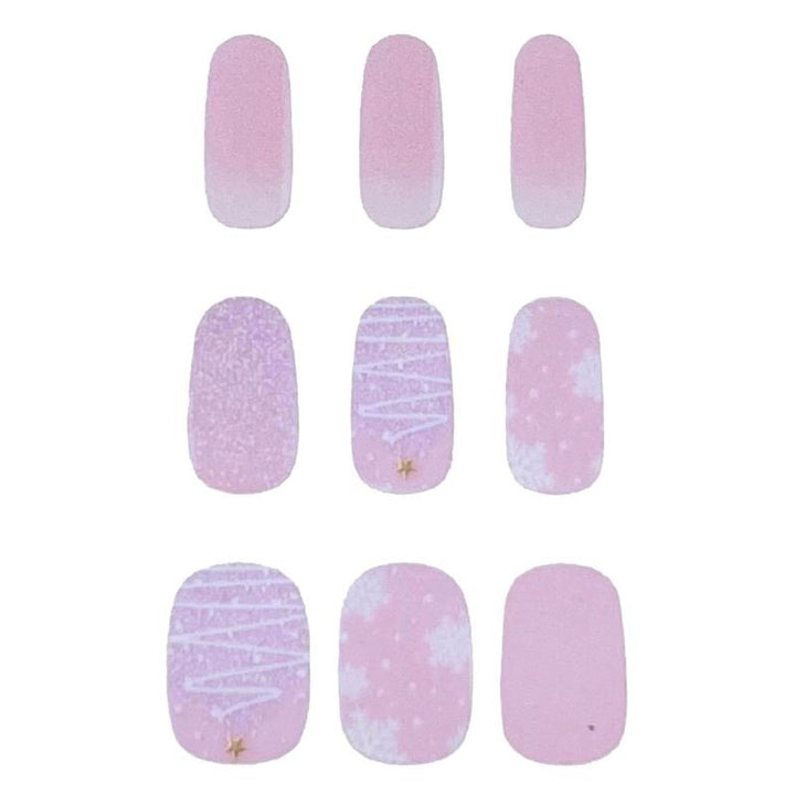 Semi Cured Gel Nail Stickers / Self - adhesive nail polish - Snowy Pink (JK - 268) - | Fashiongirl