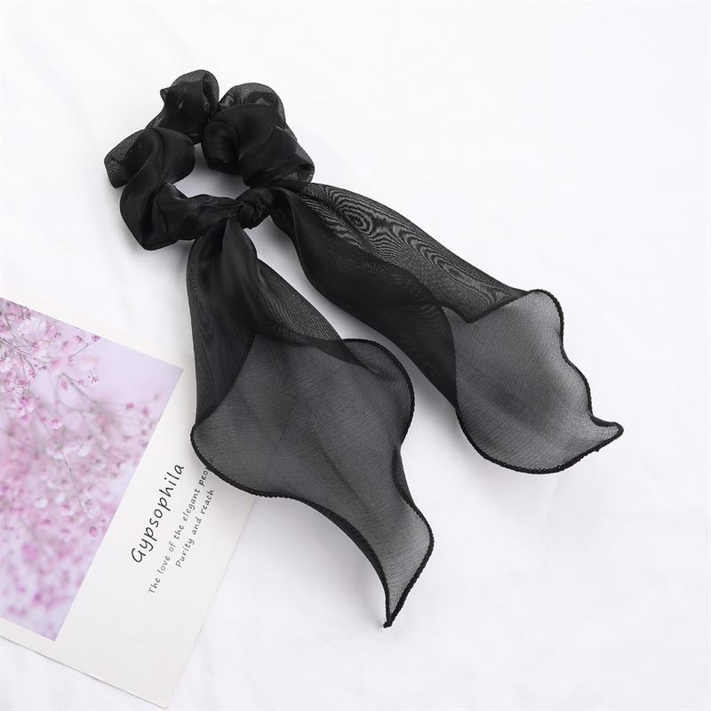 SOHO Ajni Scrunchie with scarf - Black - Hair Accessories