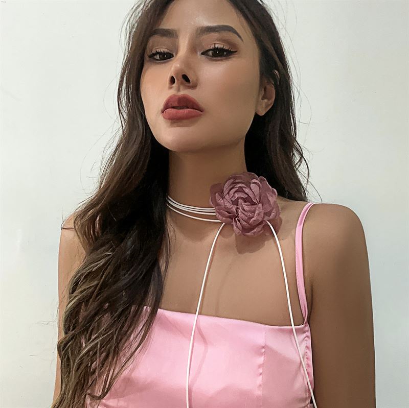 SOHO Bara Choker Necklace - Rose - | Fashiongirl