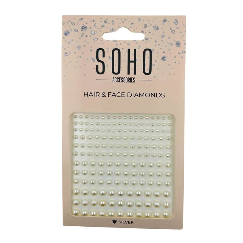 SOHO Beads for hair and face - 216 pcs - White - | Fashiongirl