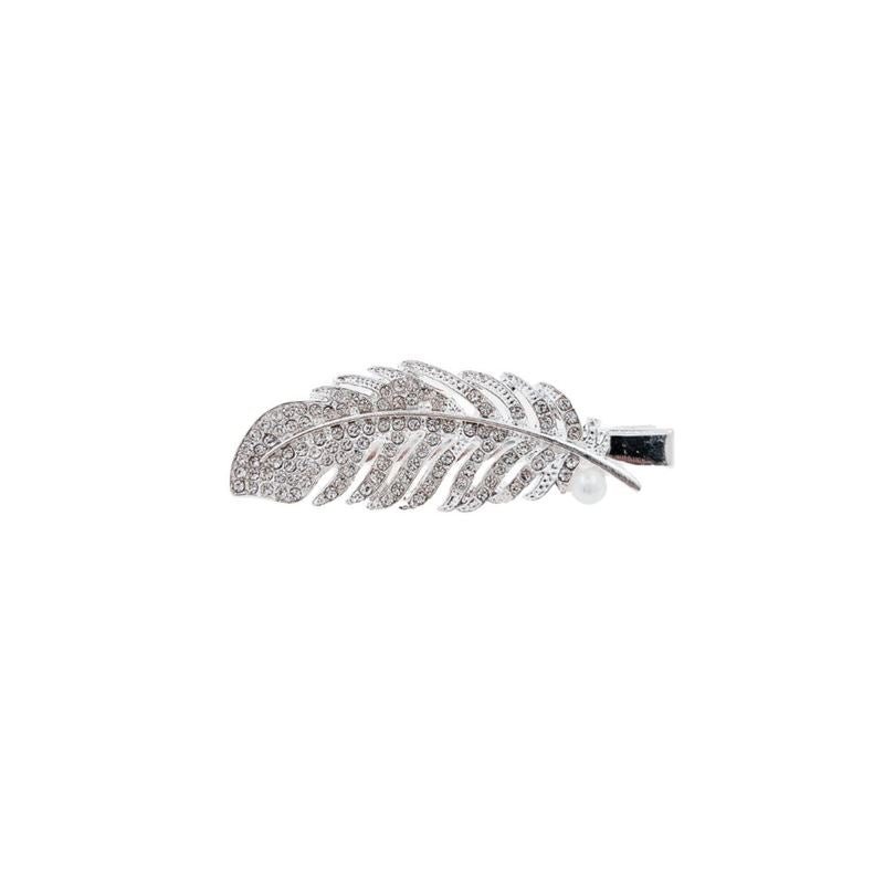 SOHO Feather Hair Clip - Silver - | Fashiongirl