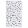 SOHO Hearts & Stars Selbstklebende Strasssteine für Gesicht, Make-up, Nägel, Körper, Bastelarbeiten – Silber – | Fashiongirl