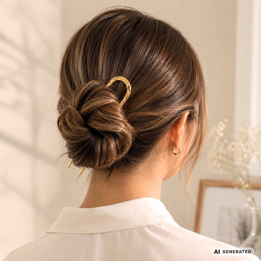 SOHO Itzel XL U-Shaped Hairpin for Buns and Updos - Gold – image 2