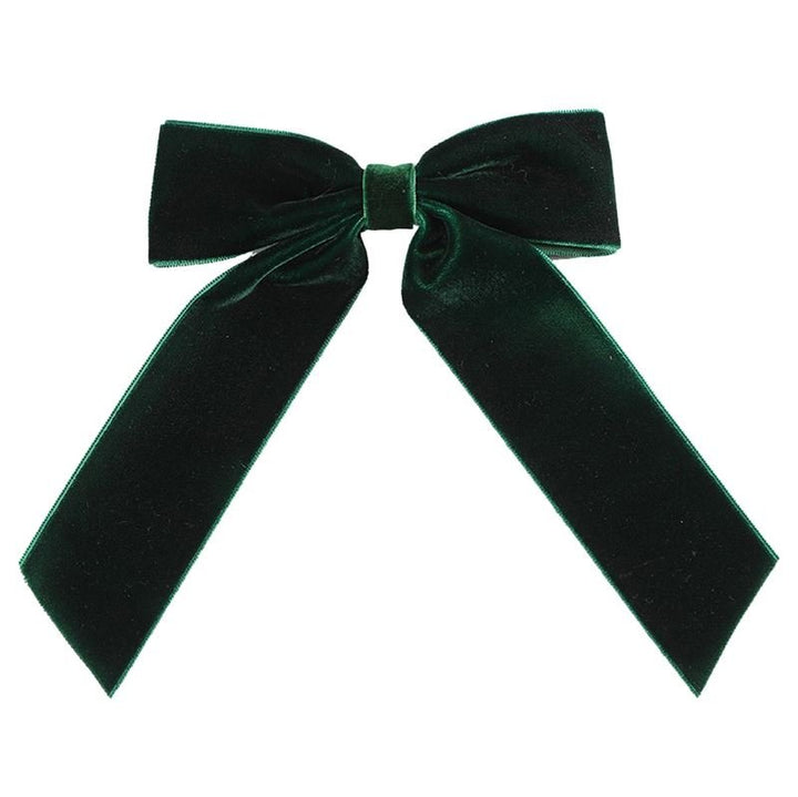 SOHO Jane Velvet Bow Hair Clip - Dark Green - Hair Accessories | Fashiongirl
