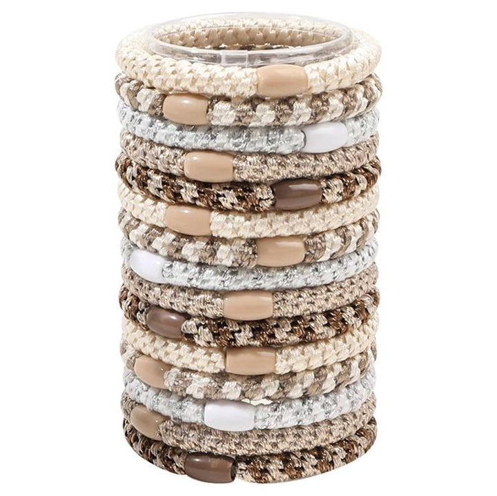 SOHO Kenlee Hair elastics - Beige (15 pcs) - Hair Accessories | Fashiongirl