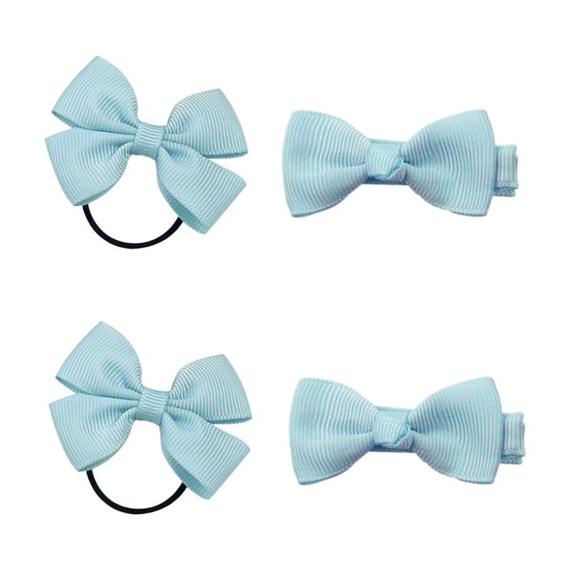 SOHO Kirby Bow Hair elastics and hair clips - Ice Blue - Hair Accessories | Fashiongirl