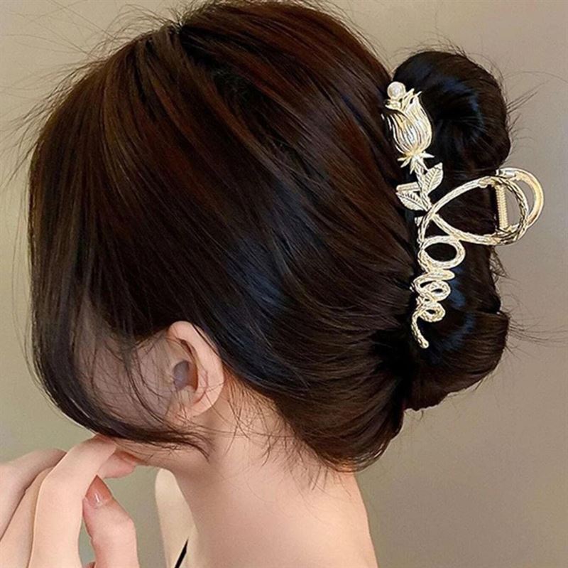 SOHO Love Metal Hair Claw - Gold - Hair Accessories