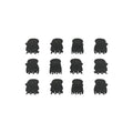 Zwölf SOHO Lucca Mini Hair Claws – Black von SOHO sind ordentlich in einem 4x3-Raster auf einem schlichten weißen Hintergrund angeordnet.