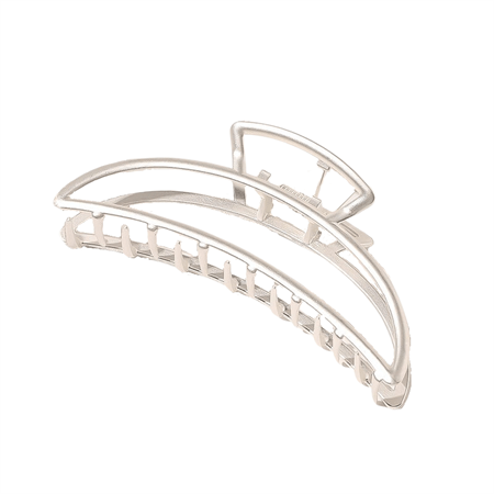 SOHO Lyra Large Metal Hair Claw - Silver - Hair Accessories